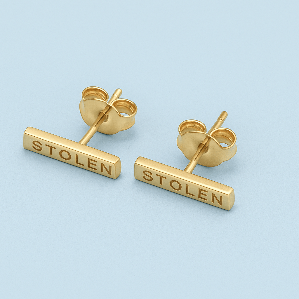 TINY STOLEN BAR EARRINGS - Forgetmenot