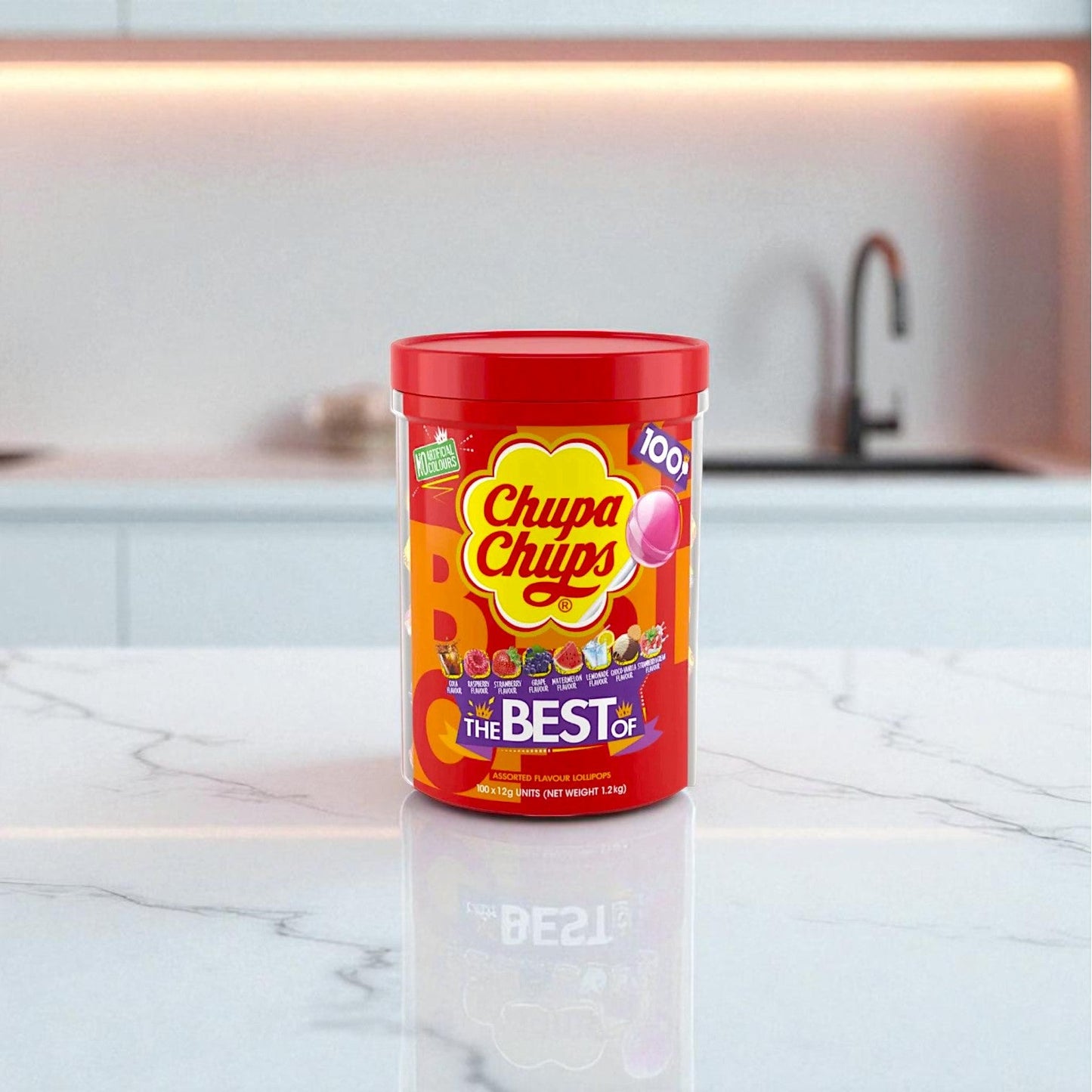 Chupa Chups Lollipops 100 Pack Tub Assorted Flavours - Forgetmenot