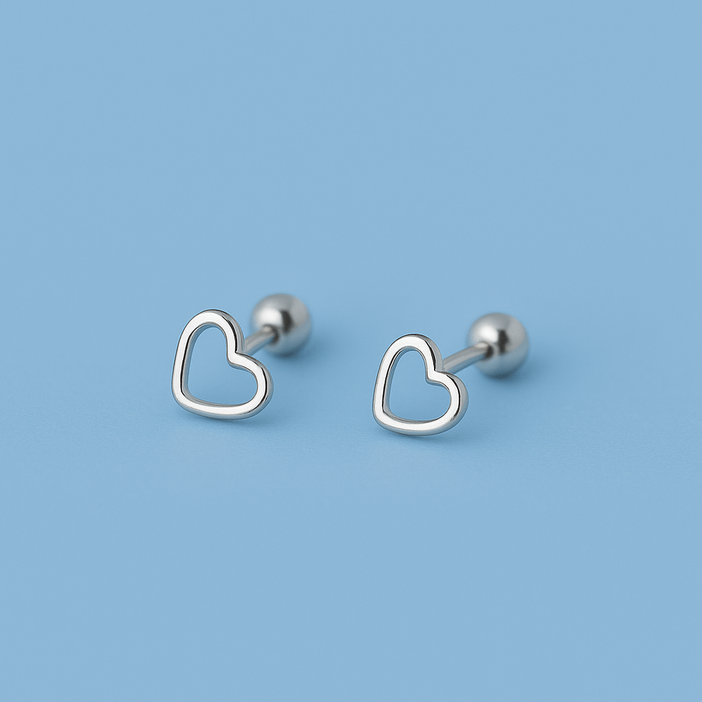Heart Stud Earrings - Forgetmenot