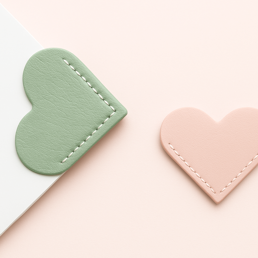 Leather Heart Book Mark