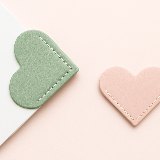 Leather Heart Book Mark - Forgetmenot