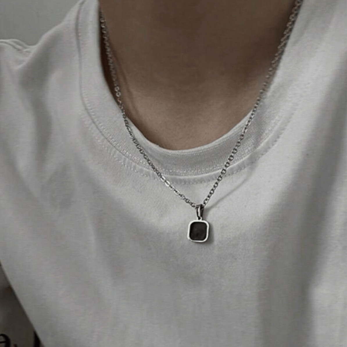 Mens Black Opal Necklace - Forgetmenot