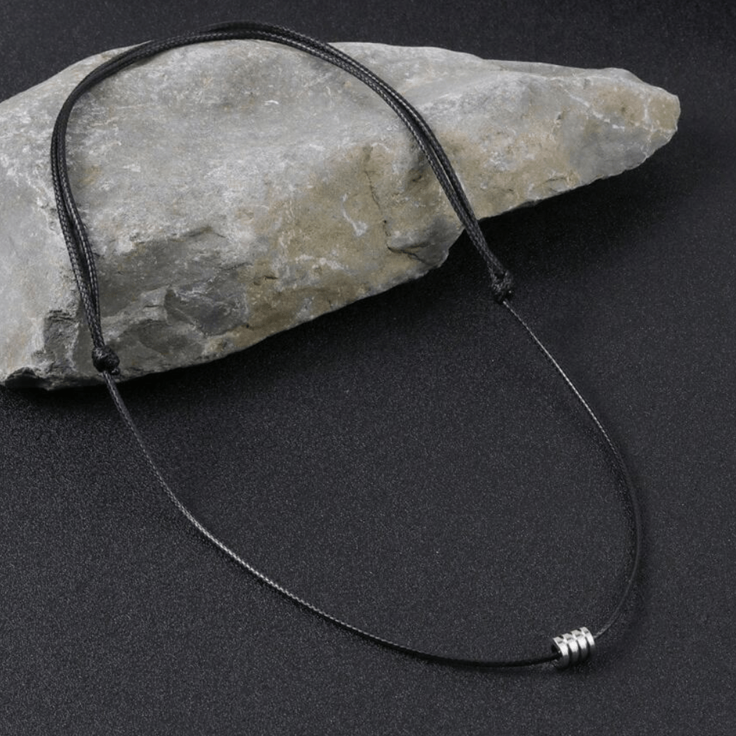 Mens Charcole Chord Necklace