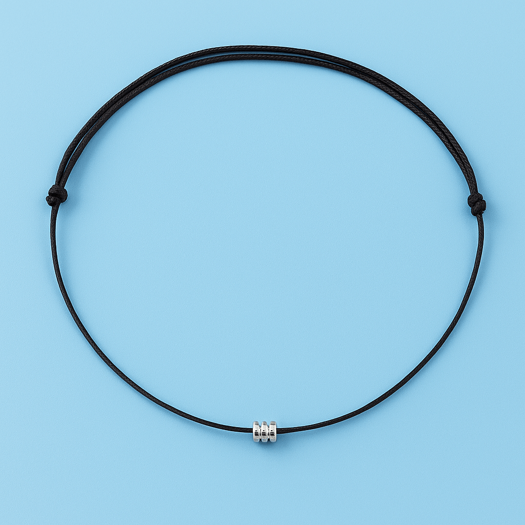Mens Charcole Chord Necklace - Forgetmenot