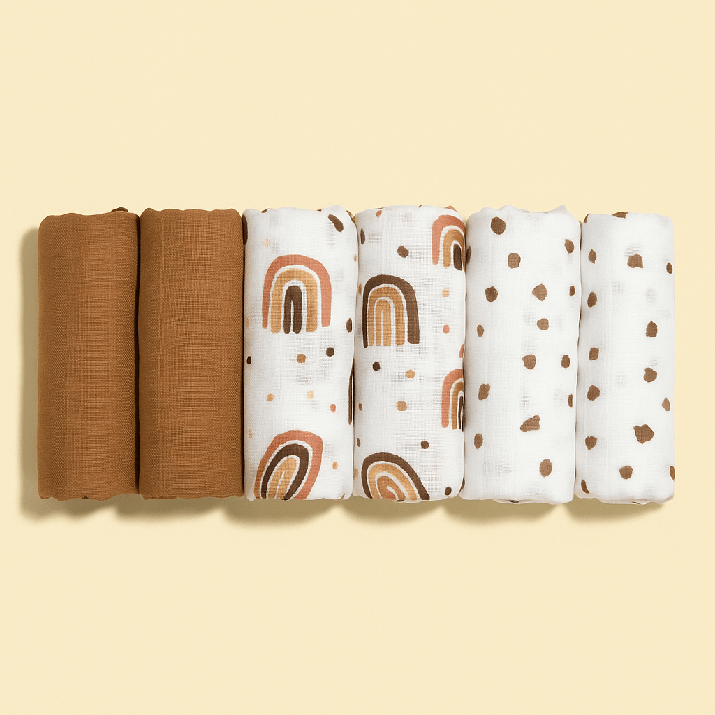 6 Piece Muslin Blankets