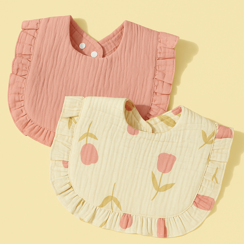 2 Piece Sweet Pea Cotton Bibs