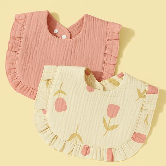 Sweet Pea Cotton Bibs - Forgetmenot